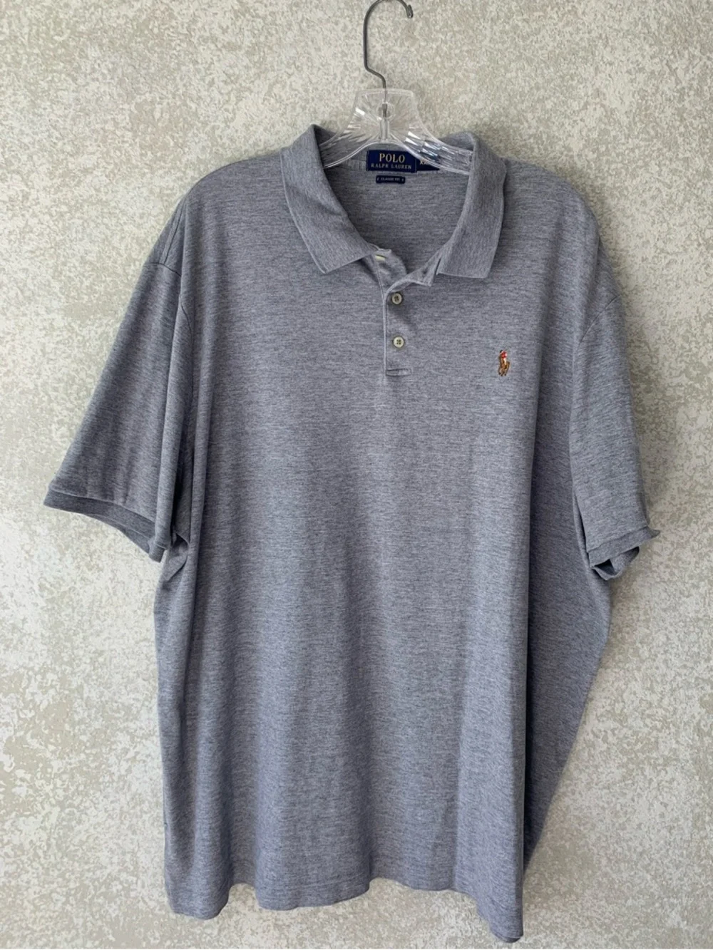Ralph Lauren Men's Heather‎ Gray Polo Embroidered Pony XXL